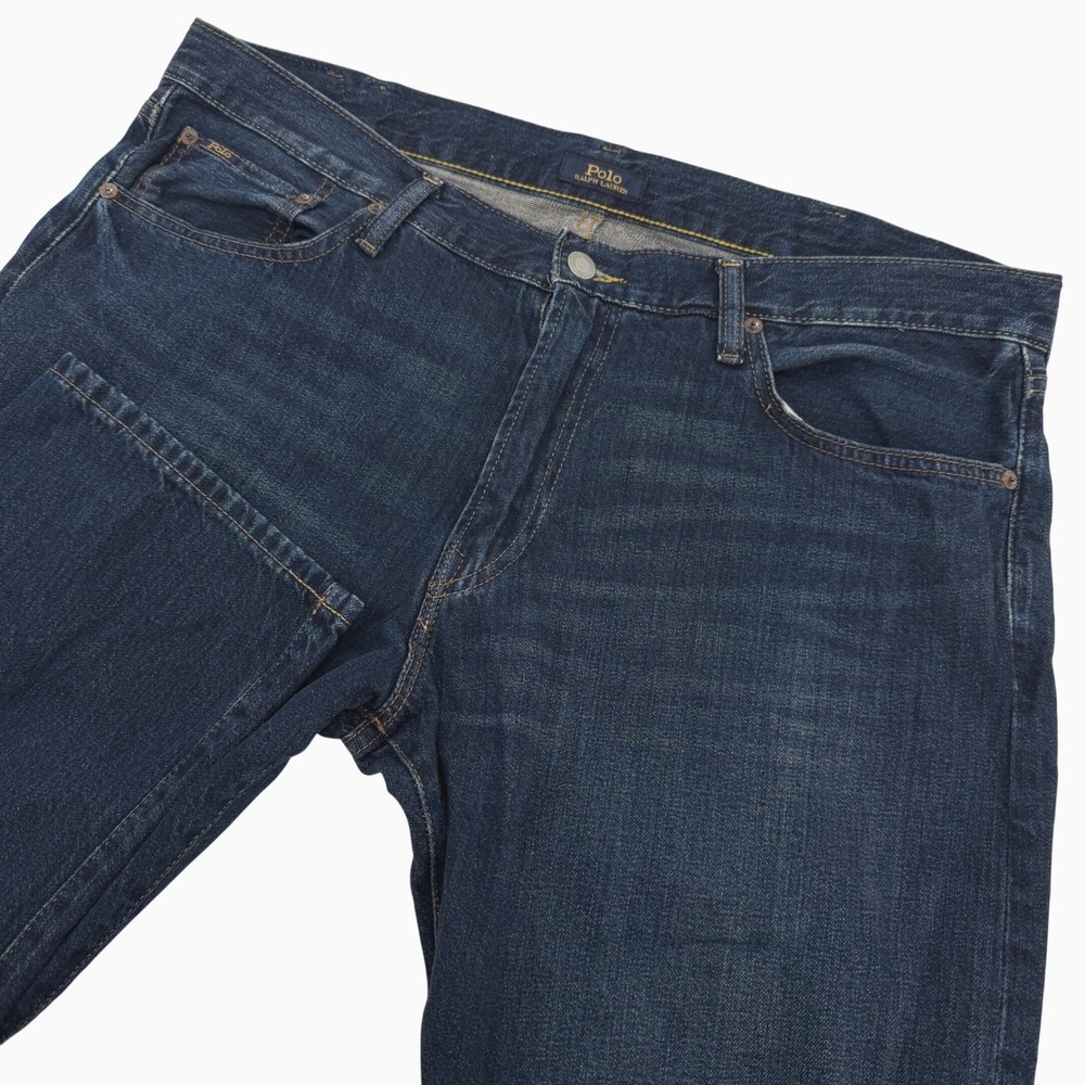 Polo Ralph Lauren Jeans Mens 38x32 Dark Blue Varick Slim Straight Stretch Denim
